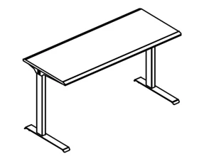Стол 140 рабочий на каркасе МL 2 скоса Alta ML images