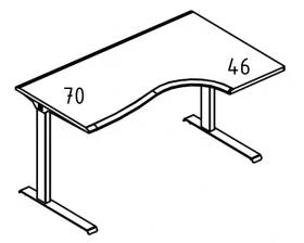 Стол Классика на опорах МL 2 скоса правый Alta ML images