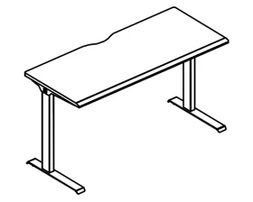 Стол письменный 80 на металлокаркасе МL (1 скос) Alta ML images