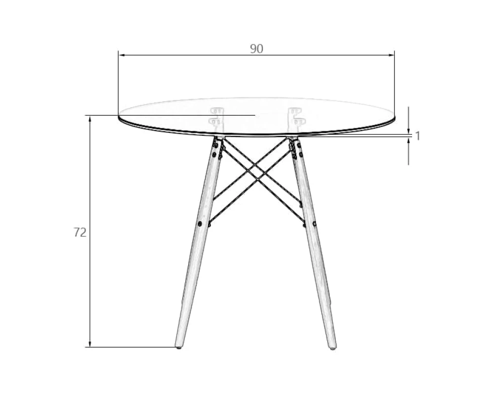 Стол обеденный CHELSEA'90 GLASS