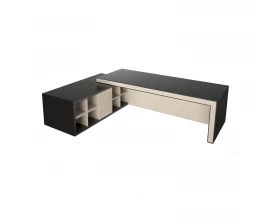 Стол руководителя с передней панелью матовый, левый 3075х2355х780 Belesa images