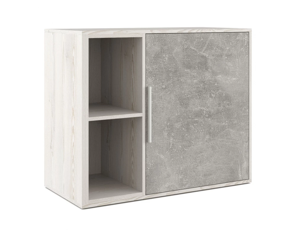 Шкаф низкий с вертикальной нишей B-tone Сосна/Бетон светлый