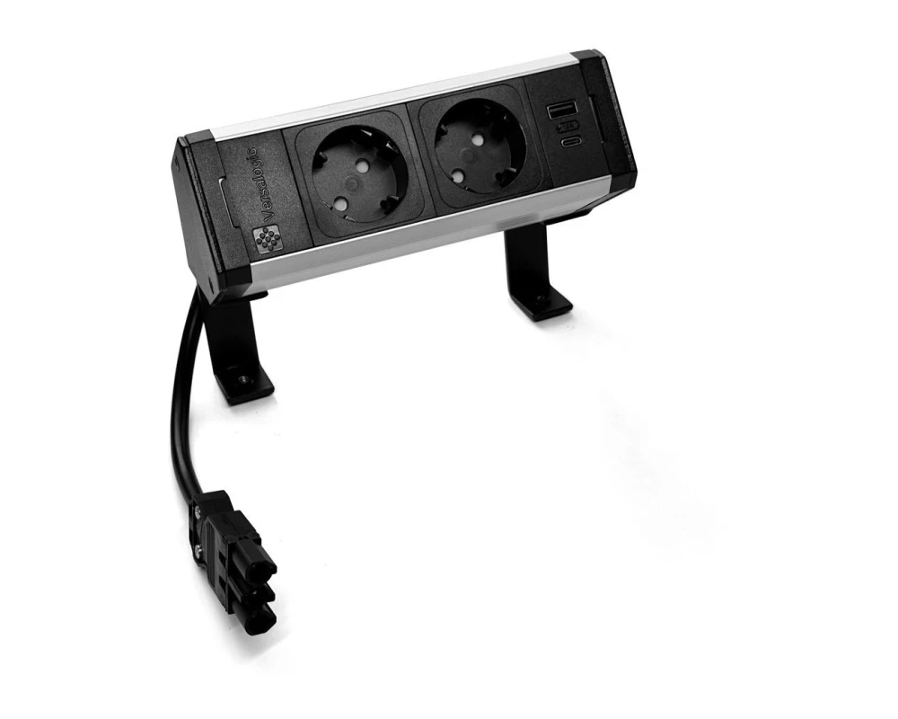 Блок розеток 15х9х14 Versadesk Алюминий