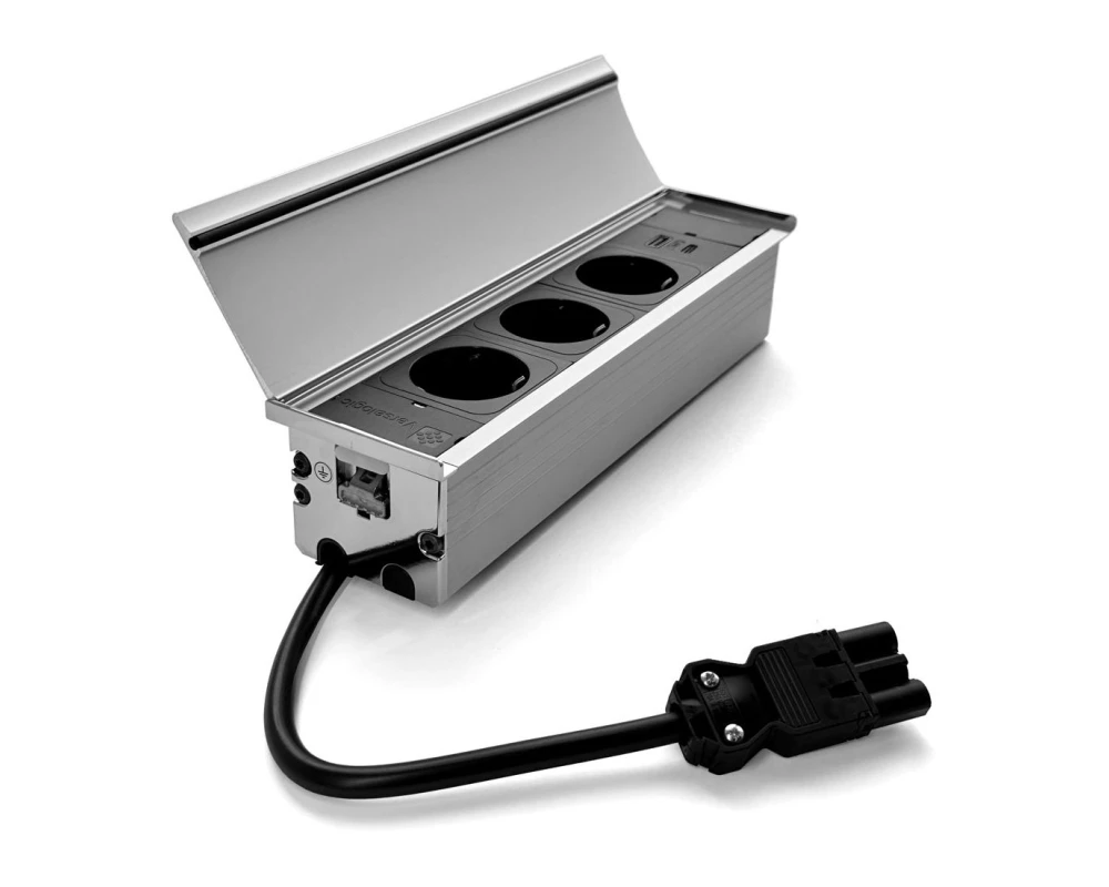 Блок розеток 26х7х5 Versalid Алюминий