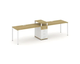 Рабочая станция 2 места с 1 опорной тумбой CN.ORS-419 W 3180x720x917 Концепт / Concept images