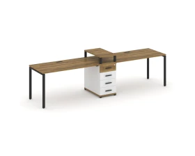Рабочая станция 2 места с 1 опорной тумбой CN.ORS-419 W 3180x720x917 Концепт / Concept images