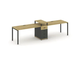 Рабочая станция 2 места с 1 опорной тумбой CN.ORS-419 W 3180x720x917 Концепт / Concept images