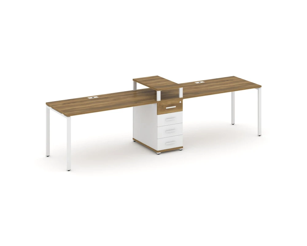 Рабочая станция 2 места с 1 опорной тумбой CN.ORS-419 W 3180x720x917 Концепт / Concept