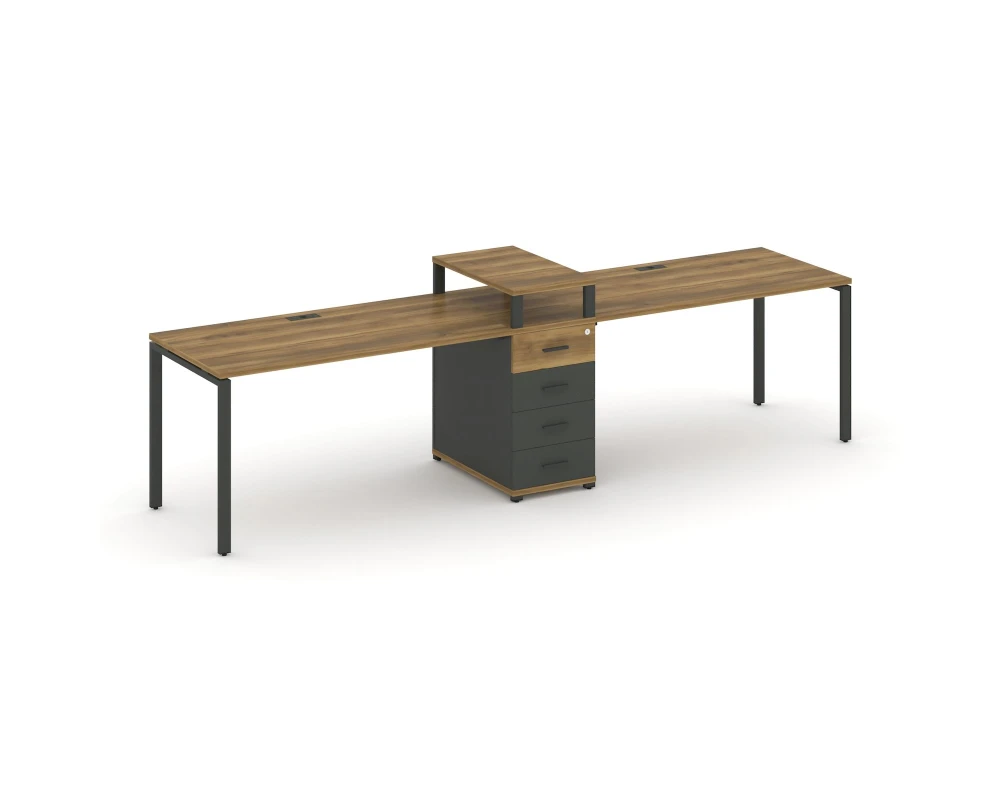 Рабочая станция 2 места с 1 опорной тумбой CN.ORS-419 W 3180x720x917 Концепт / Concept