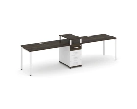 Рабочая станция 2 места с 1 опорной тумбой CN.ORS-419 W 3180x720x917 Концепт / Concept images