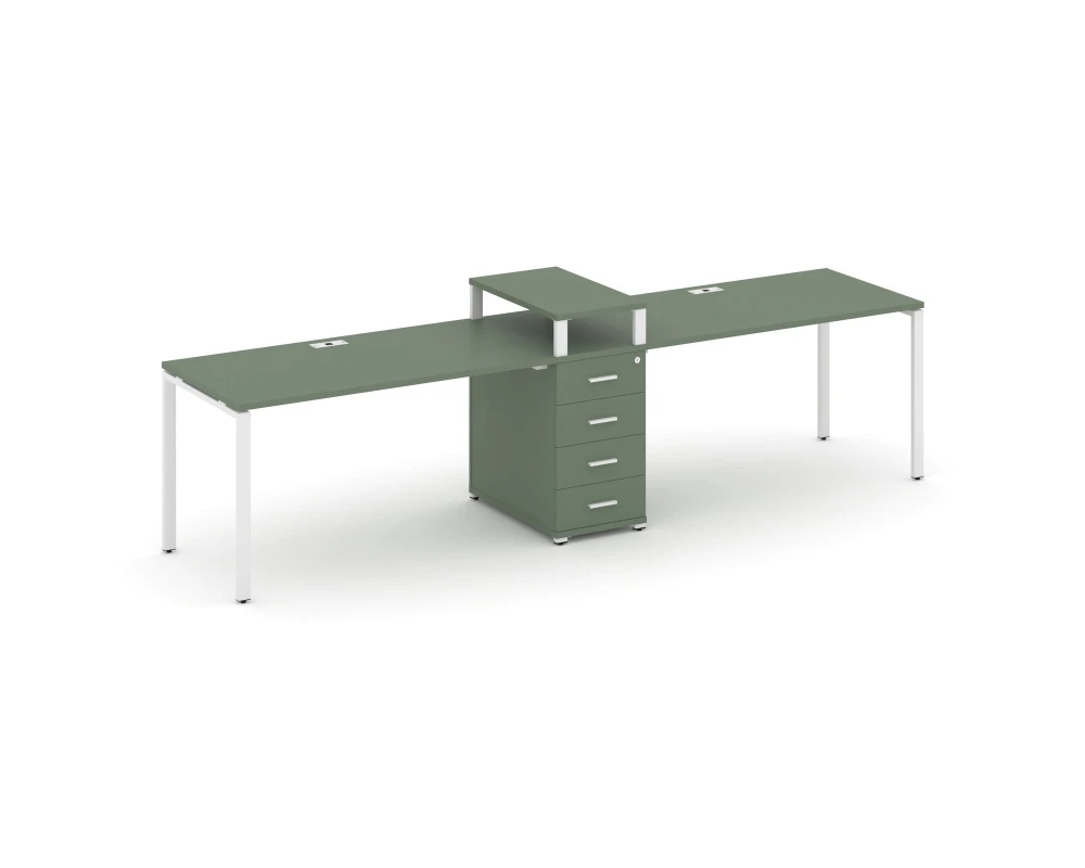 Рабочая станция 2 места с 1 опорной тумбой CN.ORS-419 W 3180x720x917 Концепт / Concept