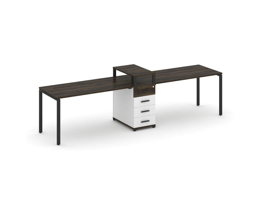 Рабочая станция 2 места с 1 опорной тумбой CN.ORS-419 W 3180x720x917 Концепт / Concept