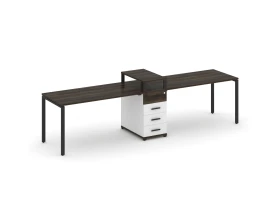 Рабочая станция 2 места с 1 опорной тумбой CN.ORS-419 W 3180x720x917 Концепт / Concept images