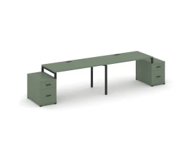 Рабочая станция 2 места с 2 опорными тумбами CN.ORS-323 B 2760/3426x720x750 Концепт / Concept images