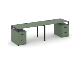 Рабочая станция 2 места с 2 опорными тумбами CN.ORS-323 B 2760/3426x720x750 Концепт / Concept images