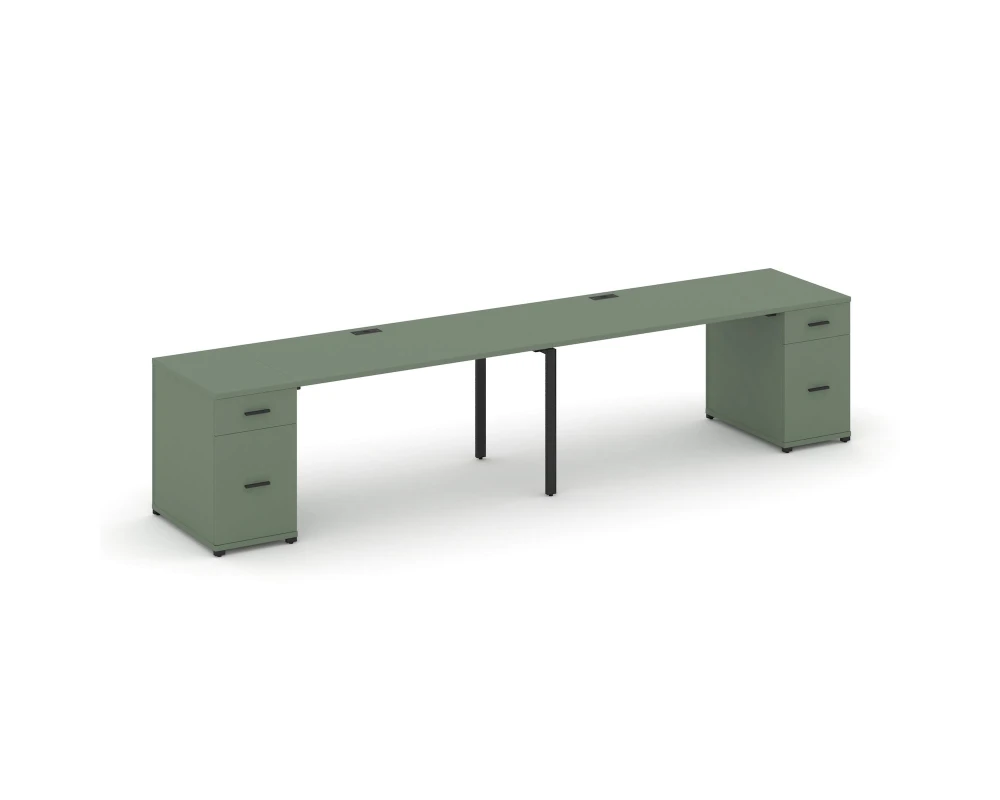 Рабочая станция 2 места с 2 опорными тумбами CN.ORS-413 B 2800x720x750 Концепт / Concept