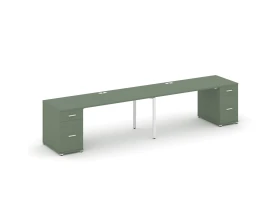 Рабочая станция 2 места с 2 опорными тумбами CN.ORS-413 W 2800x720x750 Концепт / Concept images