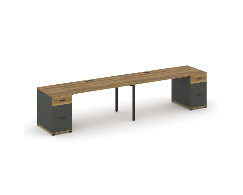 Рабочая станция 2 места с 2 опорными тумбами CN.ORS-413 W 2800x720x750 Концепт / Concept
