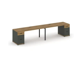 Рабочая станция 2 места с 2 опорными тумбами CN.ORS-413 W 2800x720x750 Концепт / Concept images