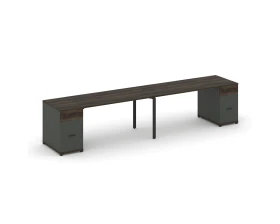 Рабочая станция 2 места с 2 опорными тумбами CN.ORS-413 W 2800x720x750 Концепт / Concept images