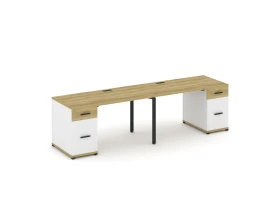 Рабочая станция 2 места с 2 опорными тумбами CN.ORS-413 W 2800x720x750 Концепт / Concept images