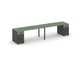 Рабочая станция 2 места с 2 опорными тумбами CN.ORS-413 W 2800x720x750 Концепт / Concept images