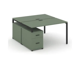 Рабочая станция 2 места с двухсторонней опорной тумбой CN.DRS-306 B 1180/1546x1480x750 Концепт / Concept images