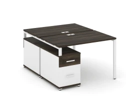Рабочая станция 2 места с двухсторонней опорной тумбой CN.DRS-306 W 1180/1546x1480x750 Концепт / Concept images