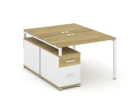 Рабочая станция 2 места с двухсторонней опорной тумбой CN.DRS-306 W 1180/1546x1480x750 Концепт / Concept images