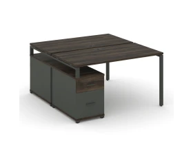 Рабочая станция 2 места с двухсторонней опорной тумбой CN.DRS-306 W 1180/1546x1480x750 Концепт / Concept images