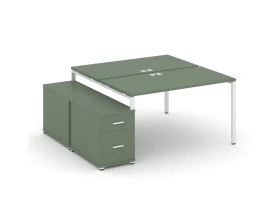 Рабочая станция 2 места с двухсторонней опорной тумбой CN.DRS-306 W 1180/1546x1480x750 Концепт / Concept images