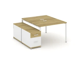 Рабочая станция 2 места с двухсторонней опорной тумбой CN.DRS-306 W 1180/1546x1480x750 Концепт / Concept images