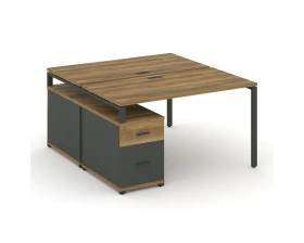 Рабочая станция 2 места с двухсторонней опорной тумбой CN.DRS-306 W 1180/1546x1480x750 Концепт / Concept images