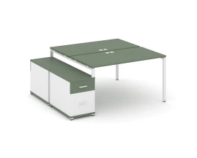 Рабочая станция 2 места с двухсторонней опорной тумбой CN.DRS-306 W 1180/1546x1480x750 Концепт / Concept images