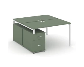 Рабочая станция 2 места с двухсторонней опорной тумбой CN.DRS-306 W 1180/1546x1480x750 Концепт / Concept images