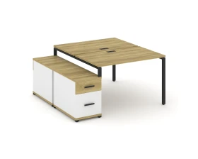Рабочая станция 2 места с двухсторонней опорной тумбой CN.DRS-306 W 1180/1546x1480x750 Концепт / Concept images