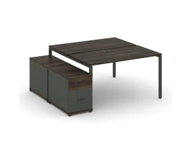 Рабочая станция 2 места с двухсторонней опорной тумбой CN.DRS-306 W 1180/1546x1480x750 Концепт / Concept images