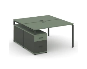 Рабочая станция 2 места с двухсторонней опорной тумбой CN.DRS-306 W 1180/1546x1480x750 Концепт / Concept images