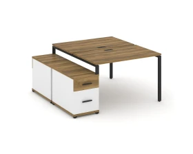Рабочая станция 2 места с двухсторонней опорной тумбой CN.DRS-306 W 1180/1546x1480x750 Концепт / Concept images