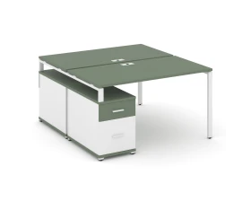 Рабочая станция 2 места с двухсторонней опорной тумбой CN.DRS-306 W 1180/1546x1480x750 Концепт / Concept images
