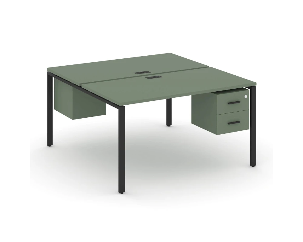 Рабочая станция 2 сторонняя с подвесными тумбами на 2 места CN.DRS-115 B 1380x1480x750 Концепт / Concept