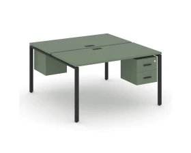 Рабочая станция 2 сторонняя с подвесными тумбами на 2 места CN.DRS-115 B 1380x1480x750 Концепт / Concept images