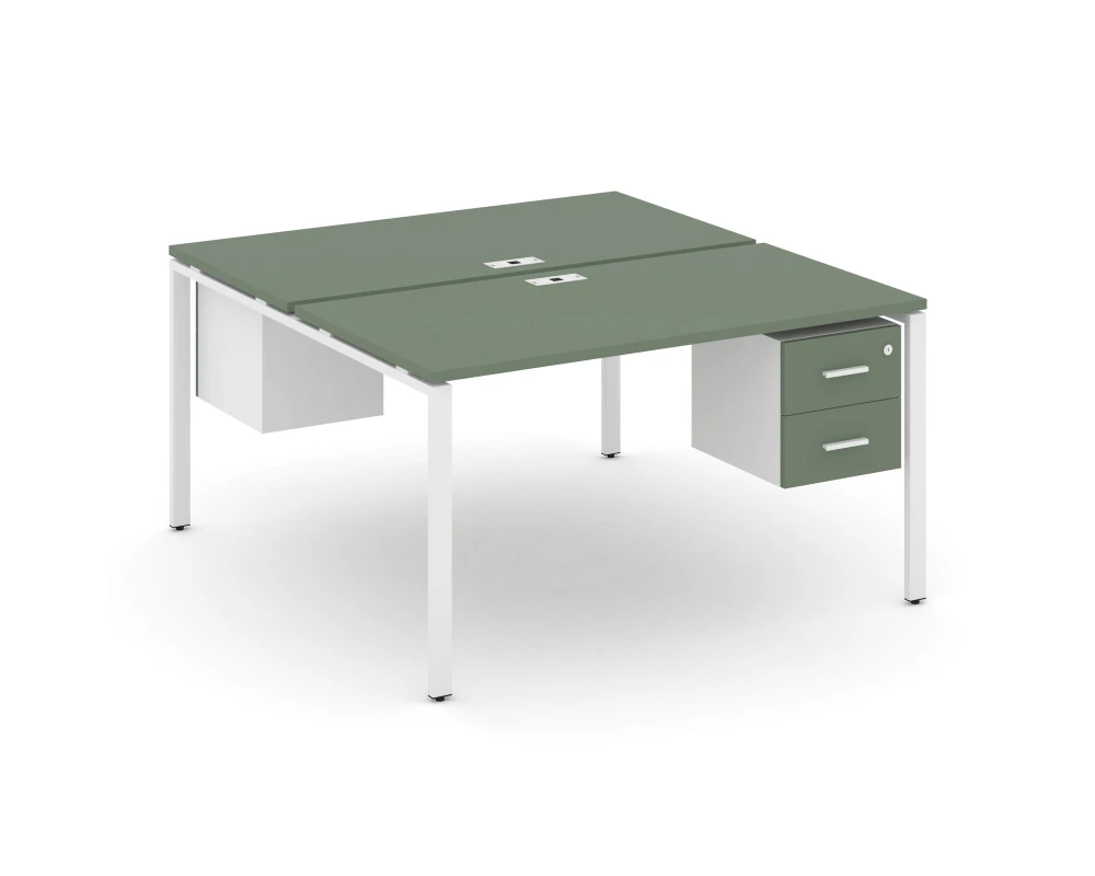 Рабочая станция 2 сторонняя с подвесными тумбами на 2 места CN.DRS-115 W 1380x1480x750 Концепт / Concept