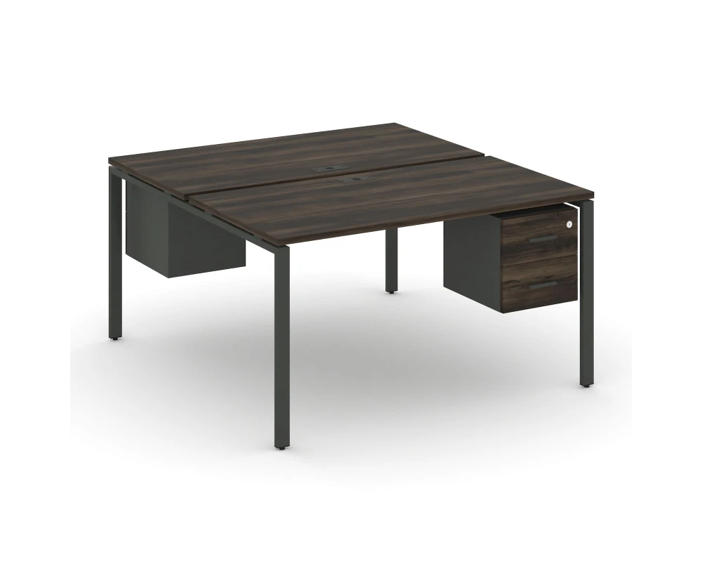Рабочая станция 2 сторонняя с подвесными тумбами на 2 места CN.DRS-115 W 1380x1480x750 Концепт / Concept