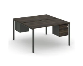 Рабочая станция 2 сторонняя с подвесными тумбами на 2 места CN.DRS-115 W 1380x1480x750 Концепт / Concept images