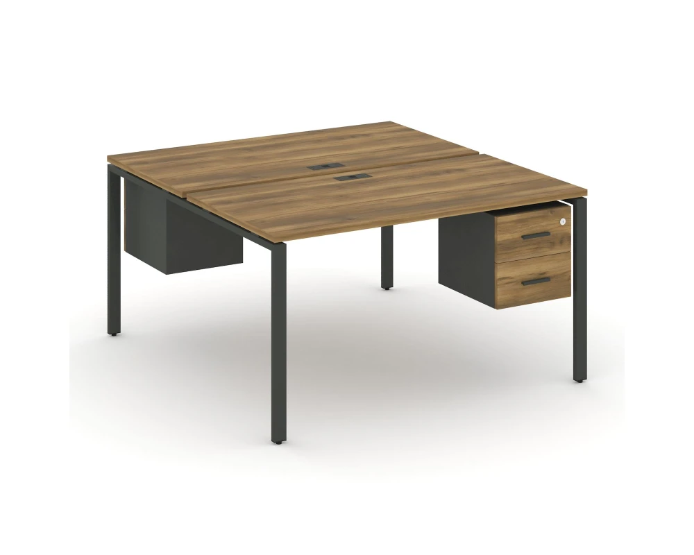 Рабочая станция 2 сторонняя с подвесными тумбами на 2 места CN.DRS-115 W 1380x1480x750 Концепт / Concept