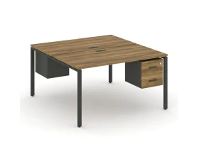 Рабочая станция 2 сторонняя с подвесными тумбами на 2 места CN.DRS-115 W 1380x1480x750 Концепт / Concept images