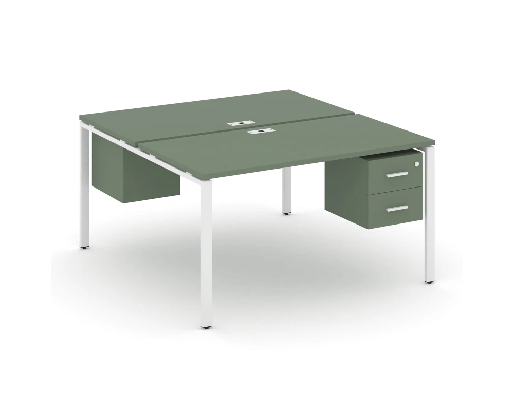 Рабочая станция 2 сторонняя с подвесными тумбами на 2 места CN.DRS-115 W 1380x1480x750 Концепт / Concept