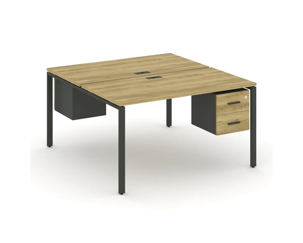 Рабочая станция 2 сторонняя с подвесными тумбами на 2 места CN.DRS-115 W 1380x1480x750 Концепт / Concept