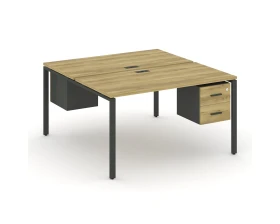 Рабочая станция 2 сторонняя с подвесными тумбами на 2 места CN.DRS-115 W 1380x1480x750 Концепт / Concept images